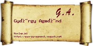 György Agmánd névjegykártya